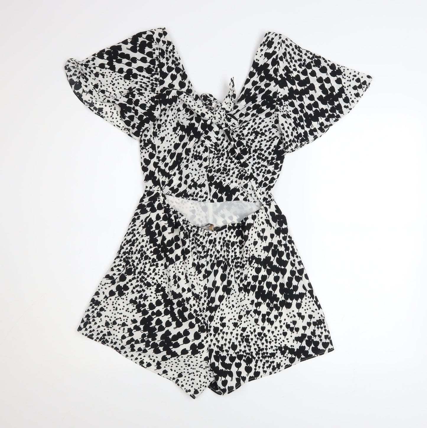 Womens UK Size S Zara One-Piece Black Playsuit