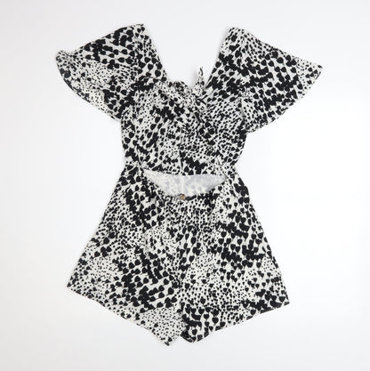 Womens UK Size S Zara One-Piece Black Playsuit