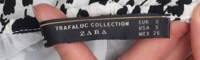 Womens UK Size S Zara One-Piece Black Playsuit