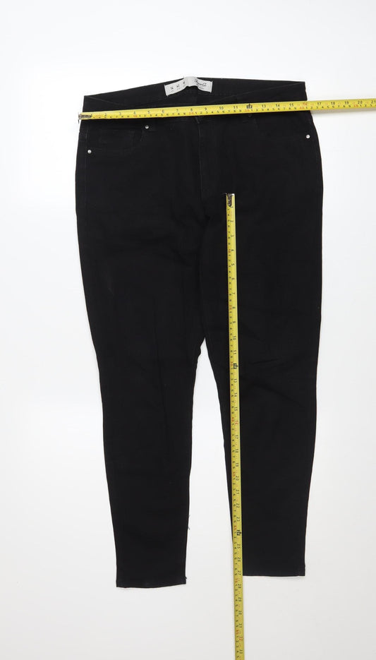 Womens UK Size 14 Denim Co. Slim Fit Skinny Black Jeans