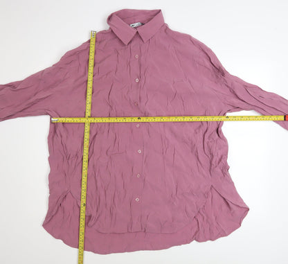 Womens UK Size S Zara Pink Basic Button-Up