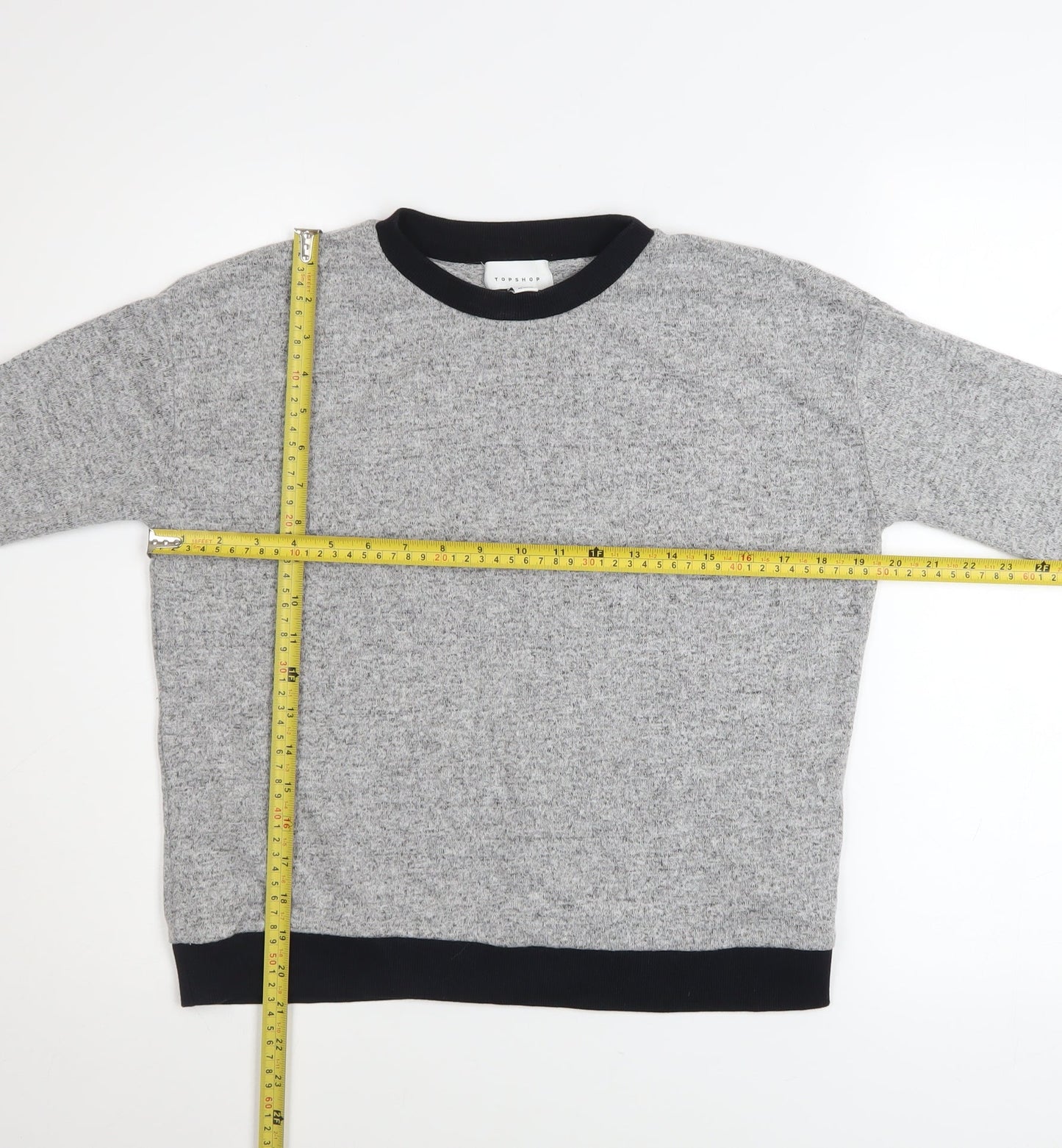 Womens UK Size S Topshop Grey Pullover Sweatshirt