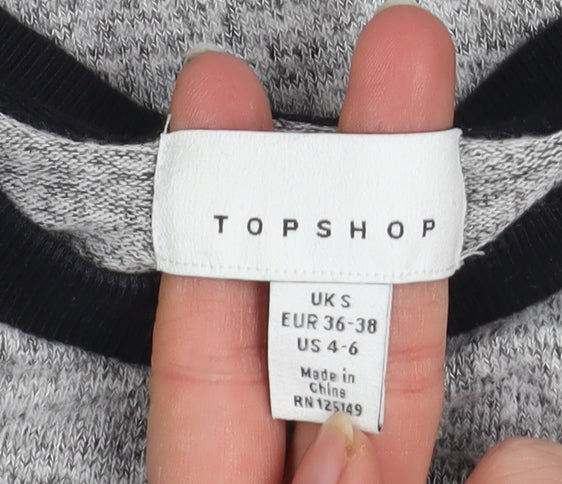 Womens UK Size S Topshop Grey Pullover Sweatshirt