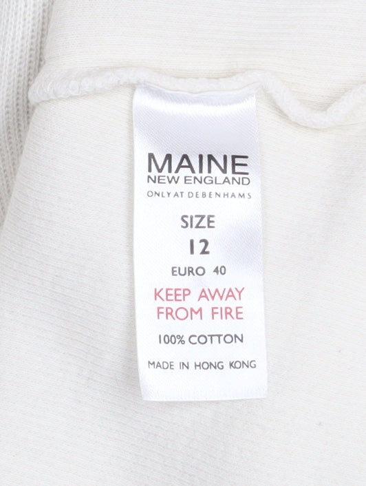 Womens UK Size 12 Maine New England Ivory Pullover Sweatshirt