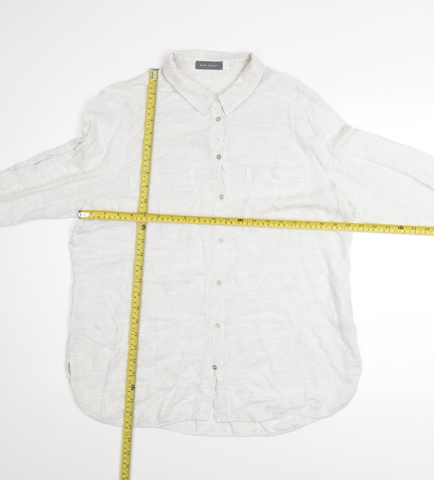 Womens UK Size 16 Mint Velvet White Basic Button-Up