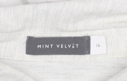 Womens UK Size 16 Mint Velvet White Basic Button-Up