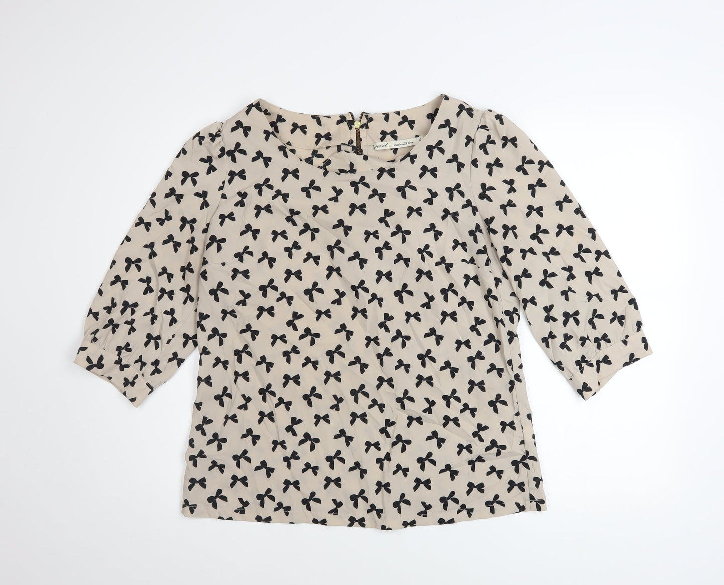 Womens UK Size 12 NEXT Beige Basic Blouse