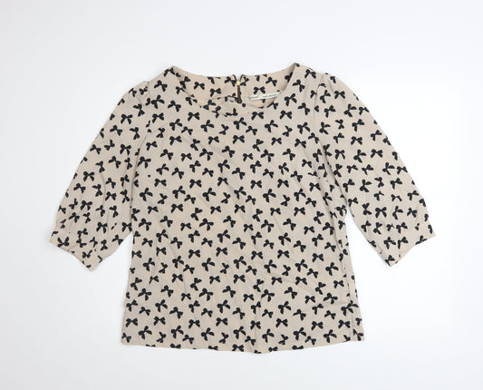 Womens UK Size 12 NEXT Beige Basic Blouse