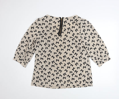 Womens UK Size 12 NEXT Beige Basic Blouse