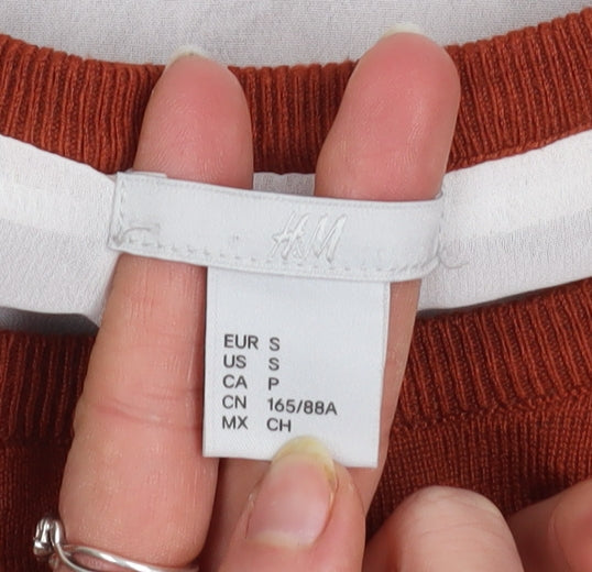 Womens UK Size S H&M Brown Pullover Jumper