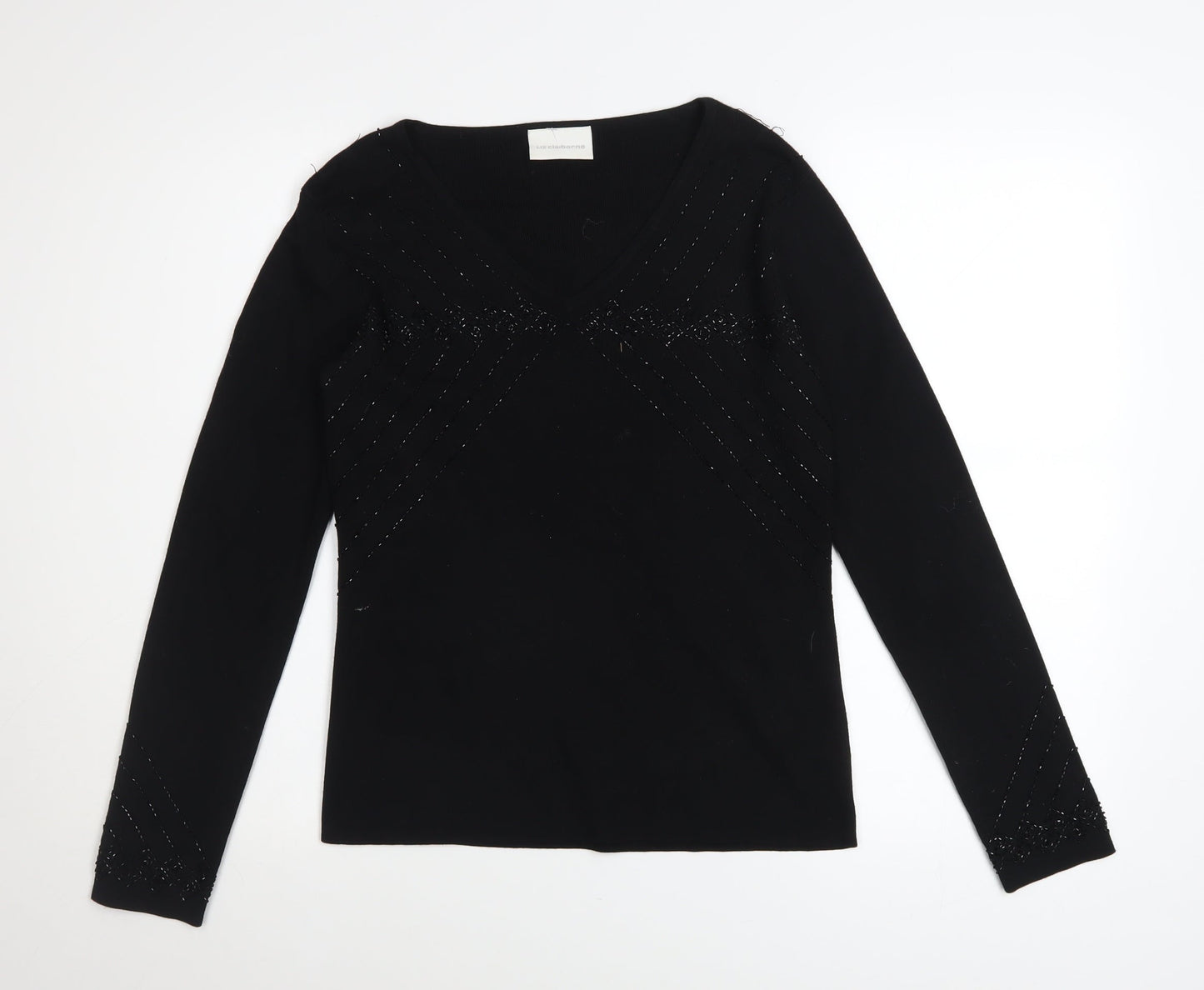 Womens UK Size S Liz Claiborne Black Pullover Jumper