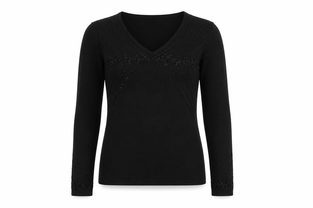 Womens UK Size S Liz Claiborne Black Pullover Jumper