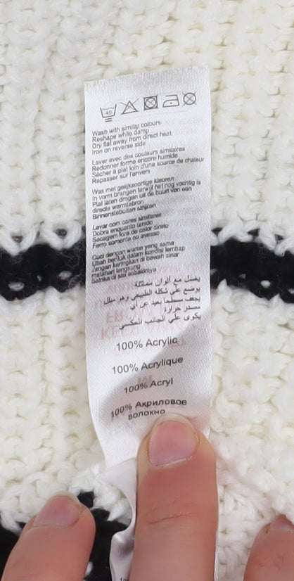 Womens UK Size M New Look White Pullover Jumper
