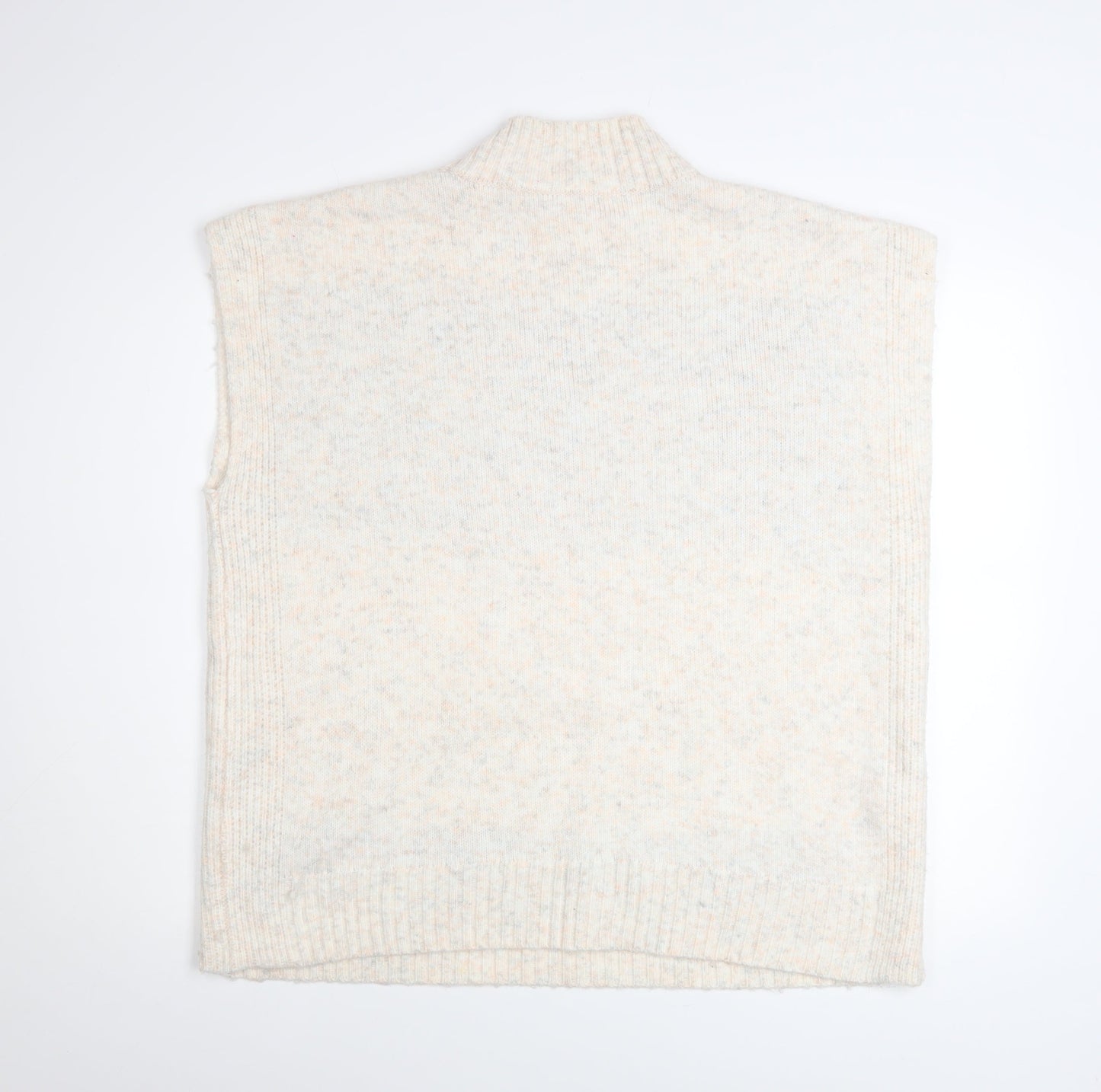 Tu Women’s Ivory Fair Isle Knit Sleeveless Mock Neck Jumper Size 18