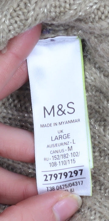 Womens UK Size L Marks and Spencer Beige Pullover Jumper