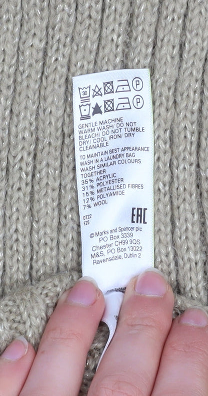 Womens UK Size L Marks and Spencer Beige Pullover Jumper