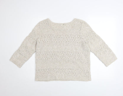 Womens UK Size 14 John Rocha Beige Pullover Jumper