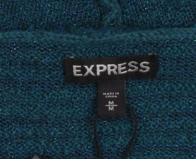 Womens UK Size M Express Blue Cardigan Jumper