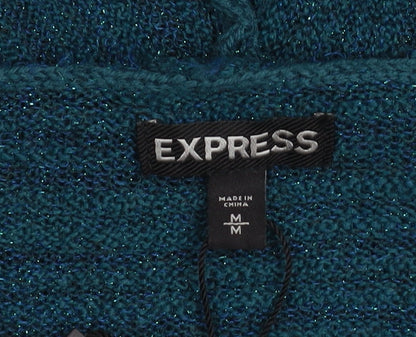Womens UK Size M Express Blue Cardigan Jumper