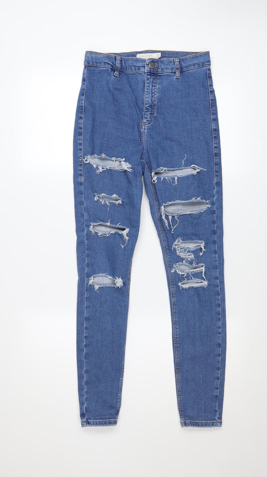 Womens UK Size 10 Topshop Slim Fit Skinny Blue Jeans