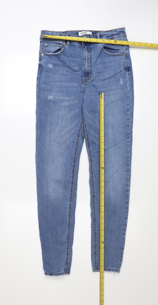 Womens UK Size 10 Pull&Bear Slim Fit Skinny Blue Jeans