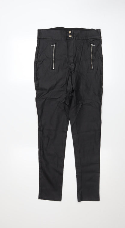 Womens UK Size 12 F&F Slim Fit Casual Party/Cocktail Black Trousers