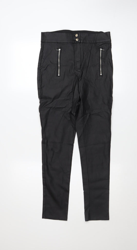 Womens UK Size 12 F&F Slim Fit Casual Party/Cocktail Black Trousers