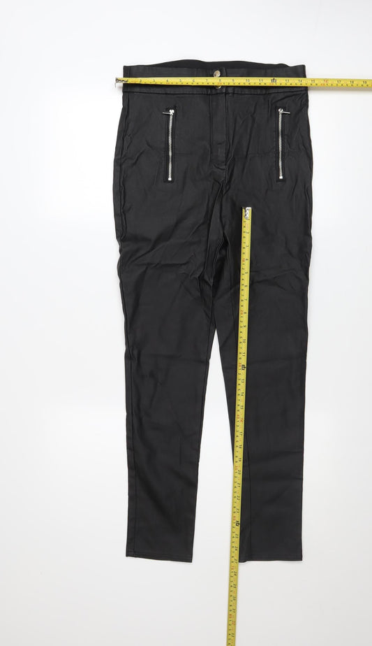 Womens UK Size 12 F&F Slim Fit Casual Party/Cocktail Black Trousers