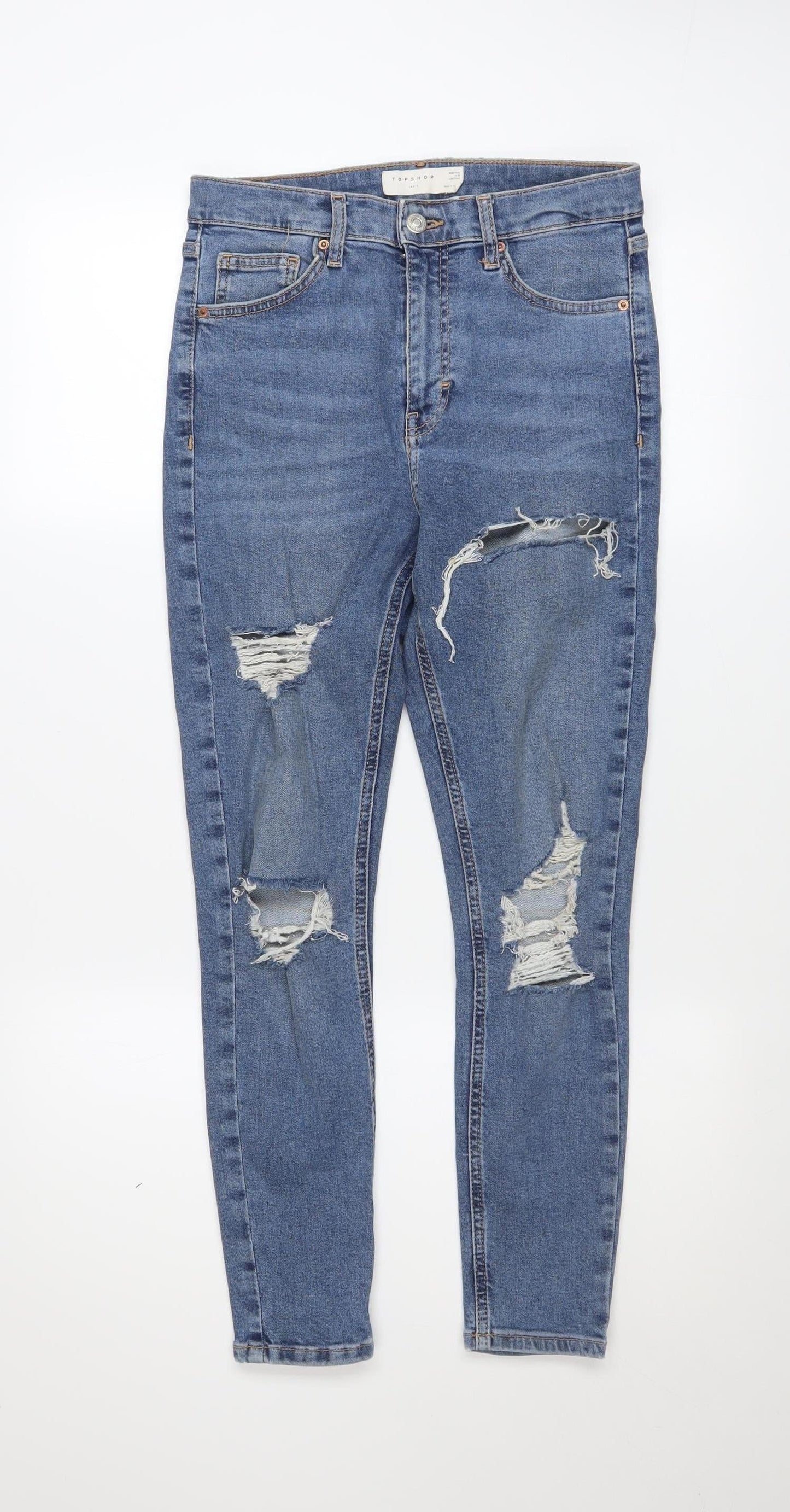 Womens UK Size 10 Topshop Slim Fit Skinny Blue Jeans