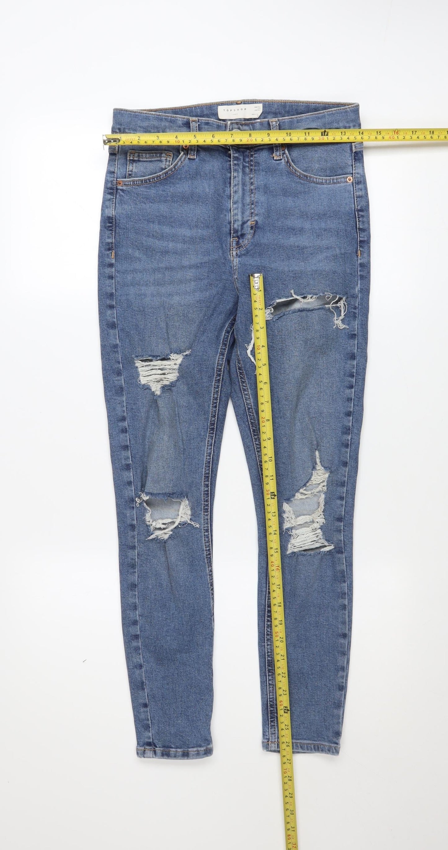 Womens UK Size 10 Topshop Slim Fit Skinny Blue Jeans