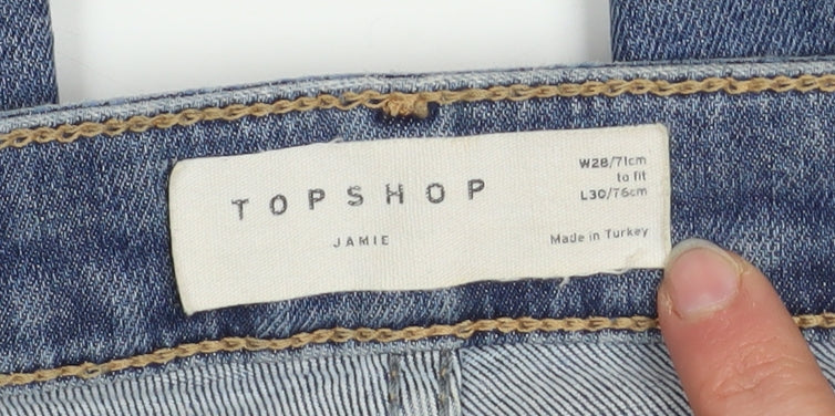 Womens UK Size 10 Topshop Slim Fit Skinny Blue Jeans