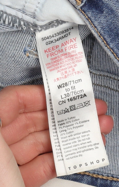 Womens UK Size 10 Topshop Slim Fit Skinny Blue Jeans