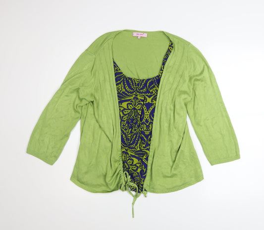 Womens UK Size 14 Marks and Spencer Green Cardigan Jumper