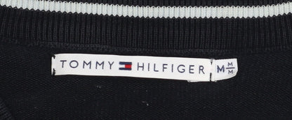 Womens UK Size M Tommy Hilfiger Black Henley Jumper