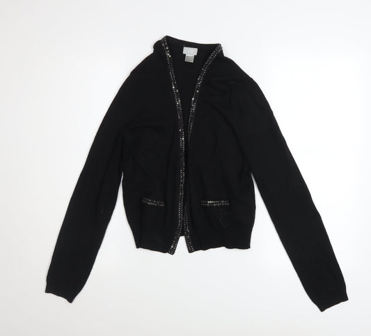 Womens UK Size 12 H&M Black Cardigan Jumper
