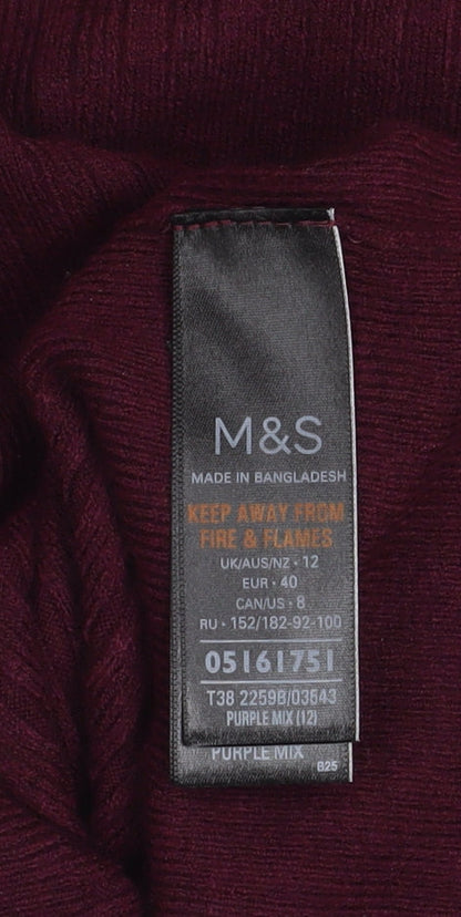 Womens UK Size 12 Marks and Spencer Purple Pullover Jumper