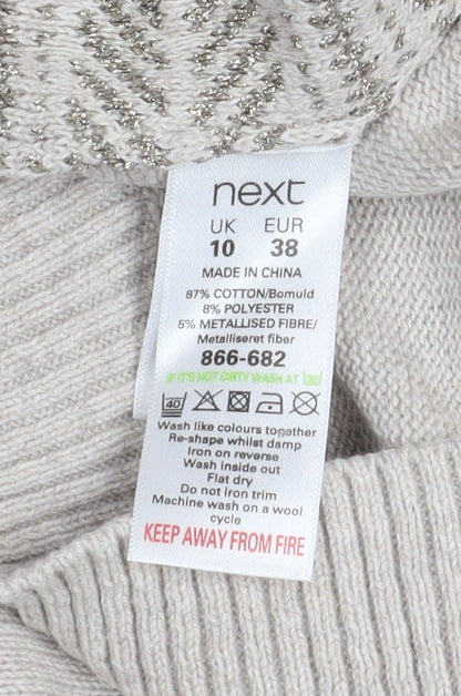 Womens UK Size 10 NEXT Beige Pullover Jumper