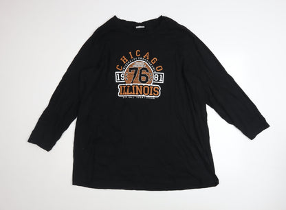 Womens UK Size 16 Noisy may Black Basic T-Shirt