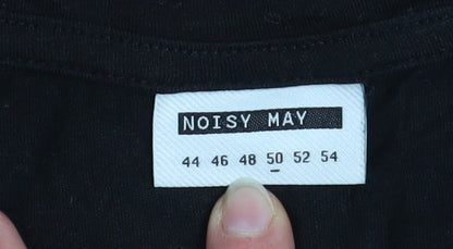Womens UK Size 16 Noisy may Black Basic T-Shirt