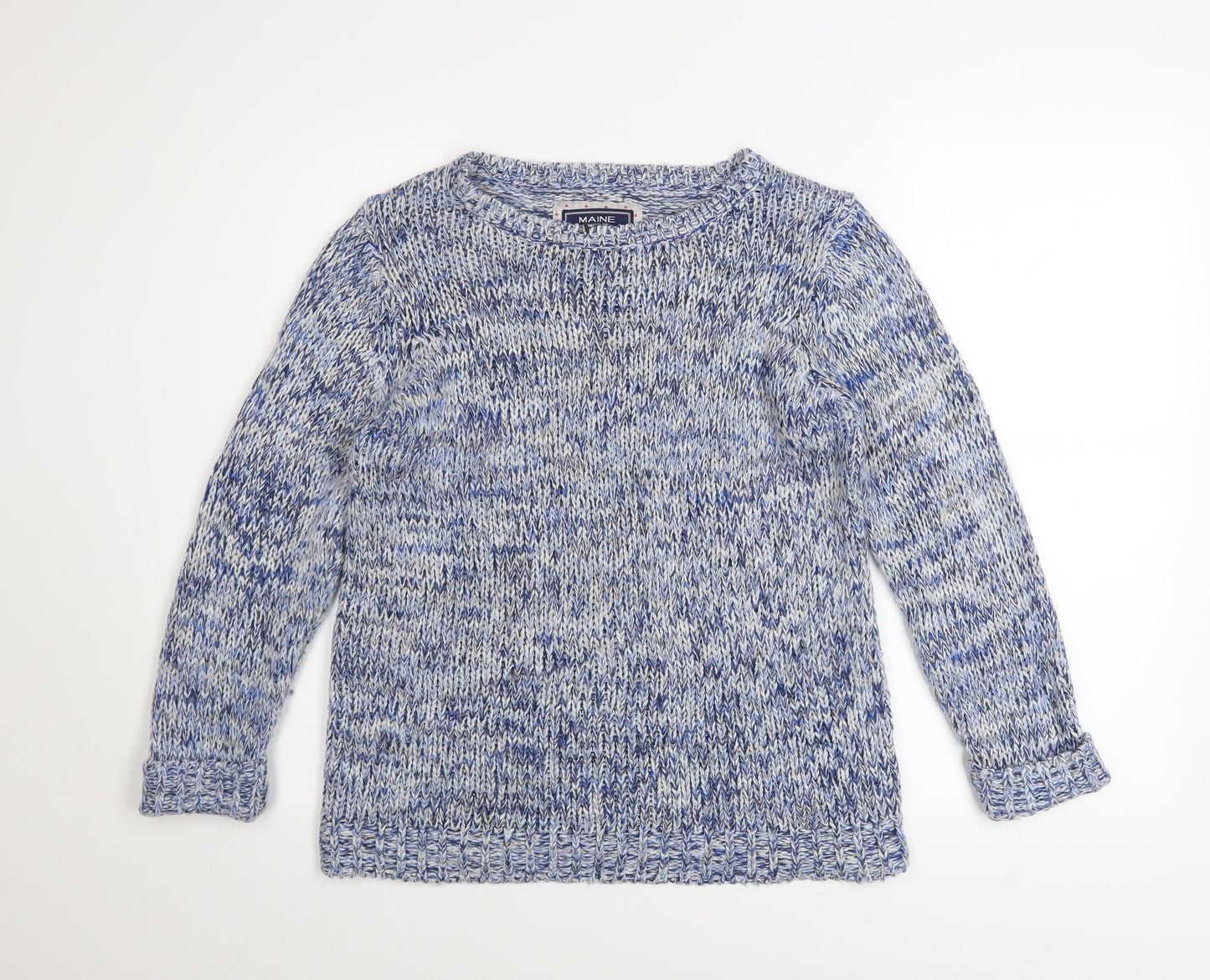 Womens UK Size 12 Maine New England Blue Pullover Jumper