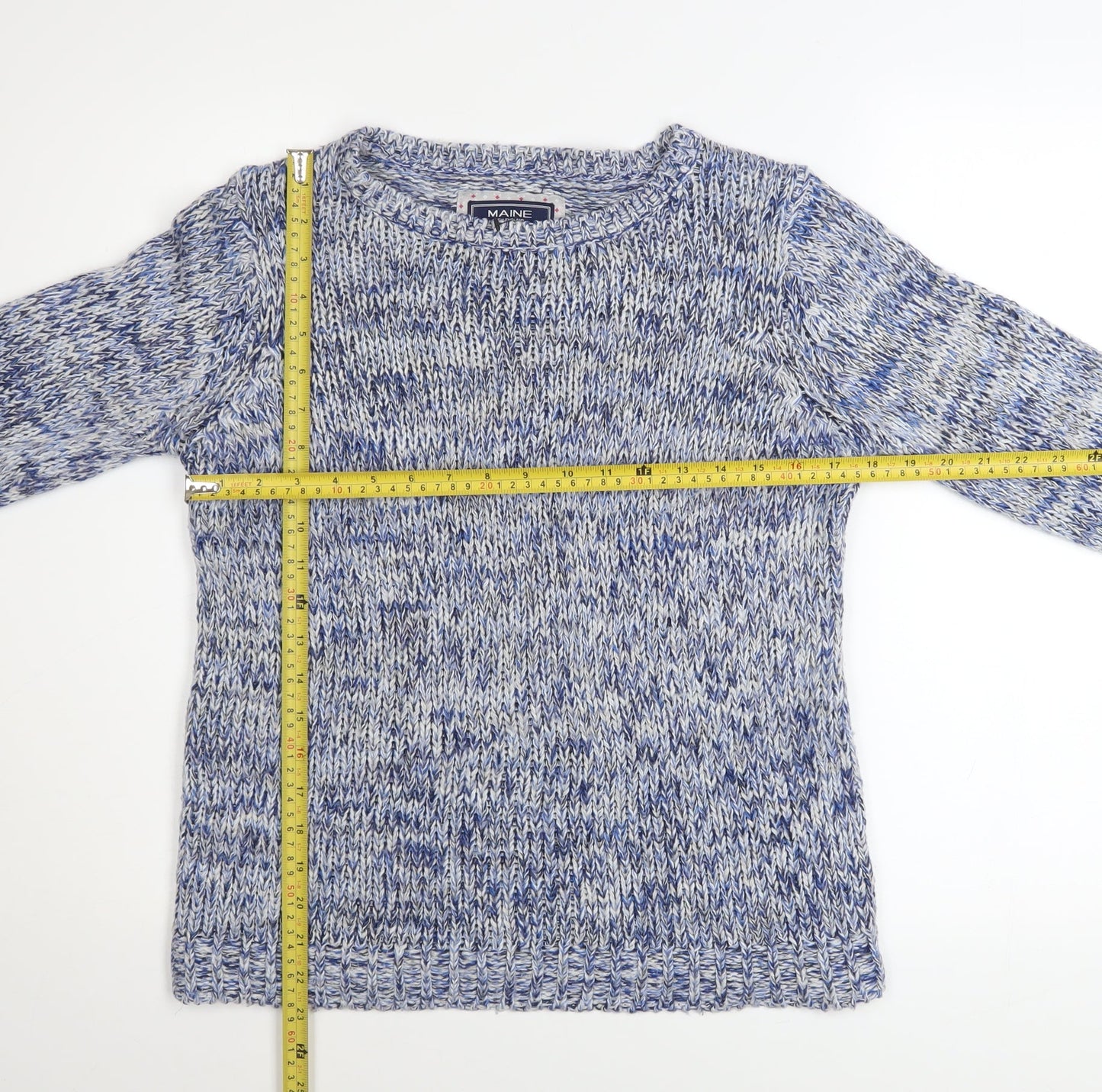 Womens UK Size 12 Maine New England Blue Pullover Jumper