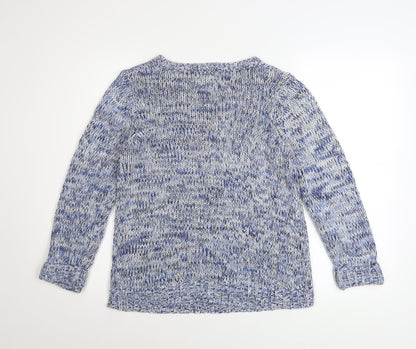 Womens UK Size 12 Maine New England Blue Pullover Jumper