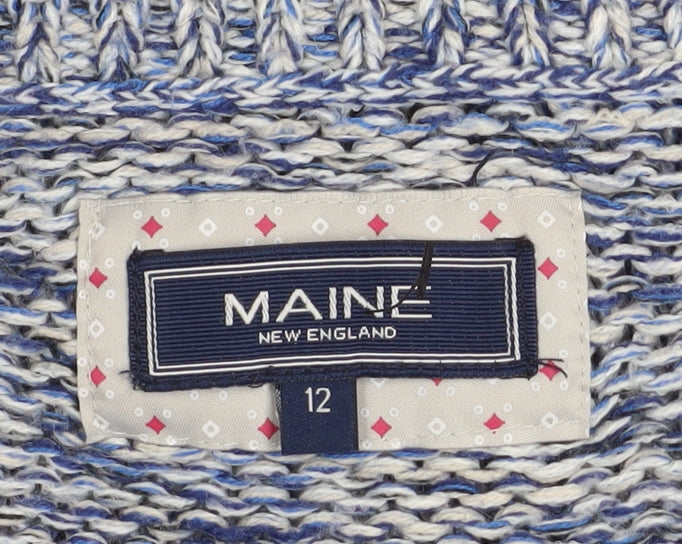 Womens UK Size 12 Maine New England Blue Pullover Jumper