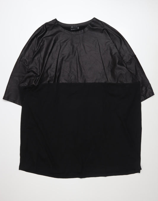 Womens UK Size 20 ASOS DESIGN Black Basic T-Shirt