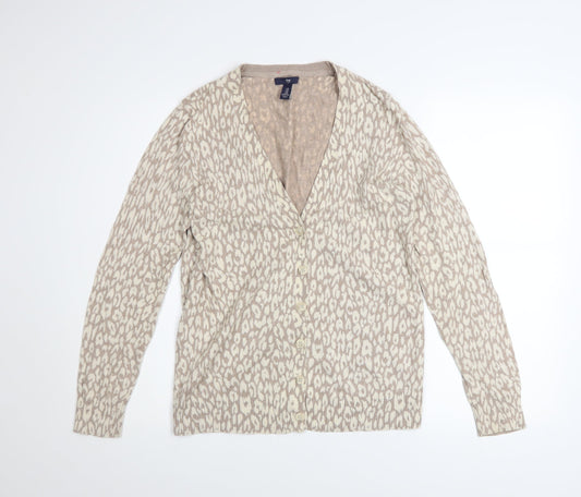 Womens UK Size M Gap Beige Cardigan Jumper