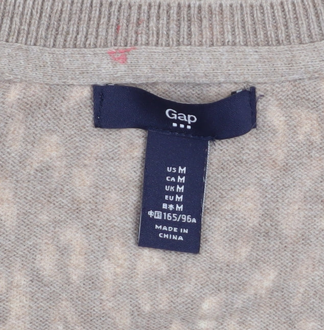 Womens UK Size M Gap Beige Cardigan Jumper