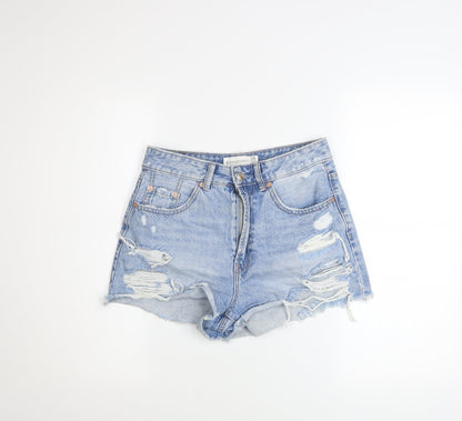 Womens UK Size 10 Stradivarius Regular Fit Cut-Off Shorts