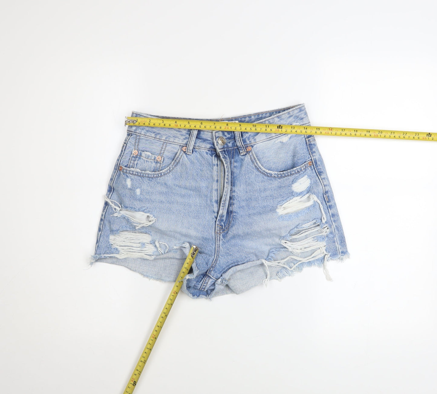 Womens UK Size 10 Stradivarius Regular Fit Cut-Off Shorts