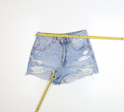 Womens UK Size 10 Stradivarius Regular Fit Cut-Off Shorts