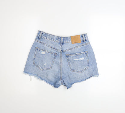 Womens UK Size 10 Stradivarius Regular Fit Cut-Off Shorts